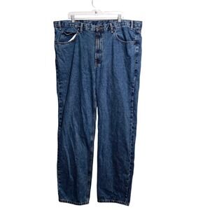 Full Blue Mens 44x34 Straight Leg Blue Denim Jeans Medium Wash 100% Cotton